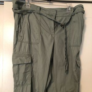 Ladies olive green cargo joggers